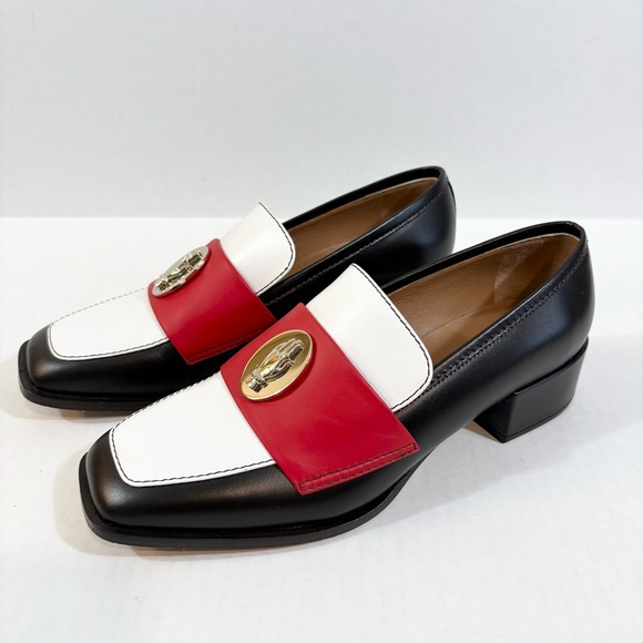 Nomasei NONO Loafers Tri-Color Brun Size 39 Black White Red Square Toe Luxury - Picture 4 of 16